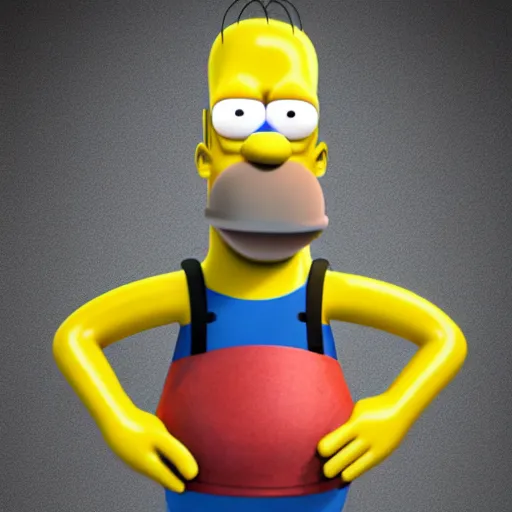 Image similar to a 3d model of what homer simpson would look like as a real person, 4k, high detail, high-resolution photograph, professional photography, ultra-detail