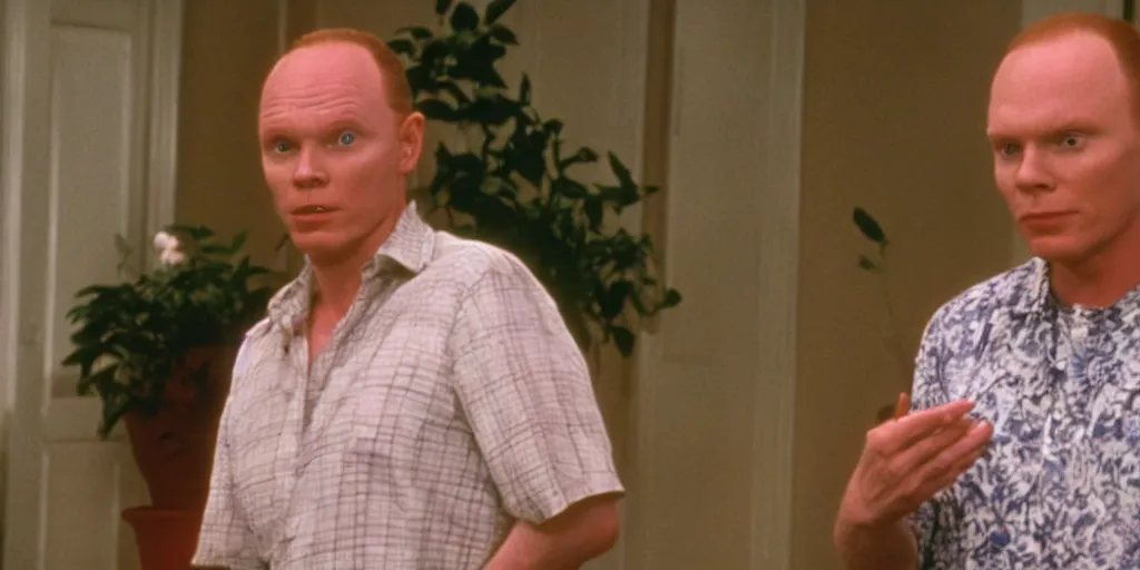 Prompt: a film still of Bill burr in steel magnolias, high quality