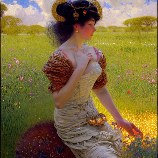 Image similar to portrait of a female lady cow wearing a dress. furaffinity farm fantasy highly detailed painting by gaston bussiere craig mullins jc leyendecker gustav klimt artgerm greg rutkowski john berkey, bergey, craig mullins, ruan jia, raymond swanland, jeremy mann, tom lovell, alex malveda