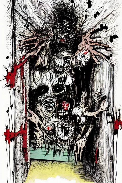 Image similar to nightmare in my closet by ralph steadman