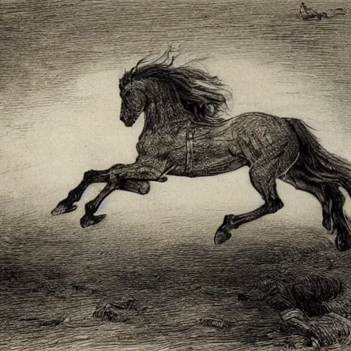 a galloping horse, by gustave-dore and arthur-rackham | Stable ...