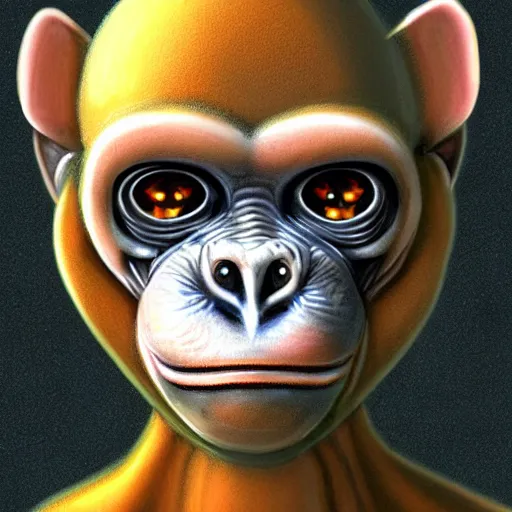 Prompt: a alien monkey from half - life, digital art