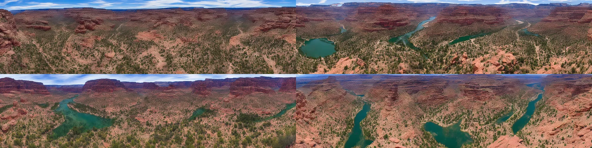 Prompt: panorama view of the Narrows in Utah , 360*