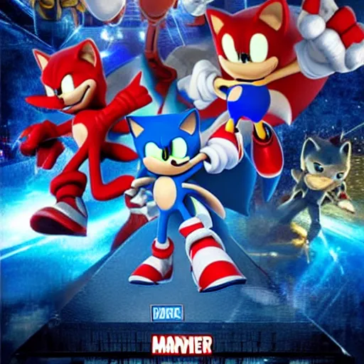 Prompt: sonic the hedgehog in 3d style starring in avengers 2012 movie