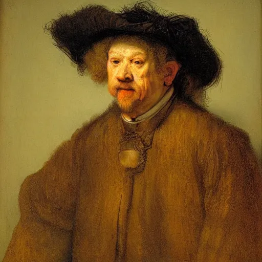 Prompt: disgusting portrait, by rembrandt