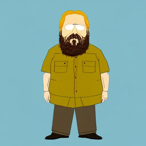 Image similar to the dude from the big lebowski as south park character