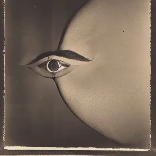 Image similar to The ‘Naive Oculus’ by Man Ray, auction catalogue photo, private collection, on display from the estate of Max Ernst