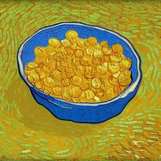 Image similar to a bowl of cereal by vincent van gogh, digital art, trending on artstation