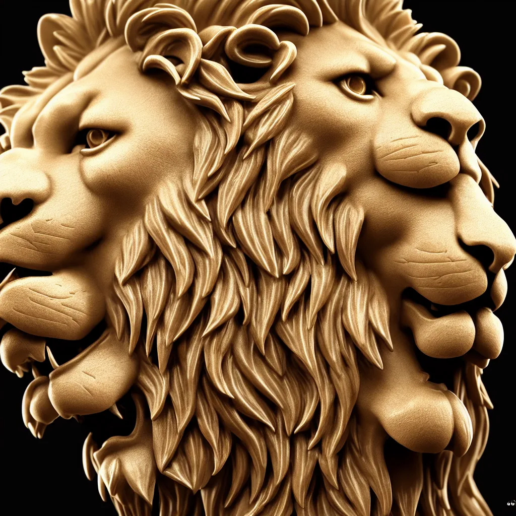 Prompt: a closeup photo - real delicate ceramic porcelain sculpture of an ornate detailed lion face in front of an intricate background by rafael, micro detail, backlit lighting, subsurface scattering, translucent, thin porcelain, octane renderer, colorful, physically based rendering, trending on cgsociety