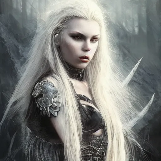 Prompt: kerli koiv viking hair, darkwave, darksynth character portrait, sharp, digital matte painting, art by luis royo, greg rutkowski, wlop, dramatic lighting, trending on artstation