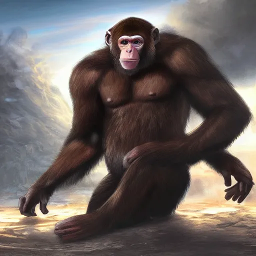 Prompt: Putin painfully transforming into a monkey, concept art, digital painting, trending on artstation, highly detailed, epic composition, 8k UHD