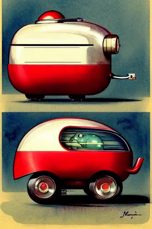 Image similar to ( ( ( ( ( 1 9 5 0 s retro future android robot fat robot toaster mouse wagon. muted colors., ) ) ) ) ) by jean - baptiste monge,!!!!!!!!!!!!!!!!!!!!!!!!! chrome red