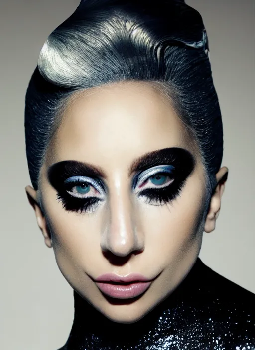 Image similar to lady gaga photoshoot by nick knight editorial studio lighting Highly realistic. High resolution. Highly detailed. Dramatic. 8k.4k.