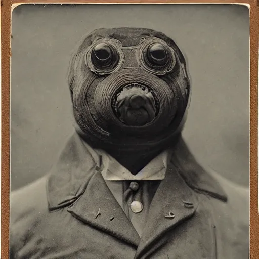 Image similar to tardigrade!!! daguerreotype portrait photograph. inspired by gerard grom and ansel adams. highly detailed. old timey.