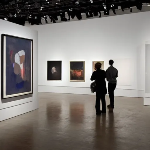 Prompt: Controversial art exhibition at a major New York gallery, hi-res photo, news footage