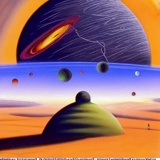 Image similar to alien planetscape illustrated by william hartmann