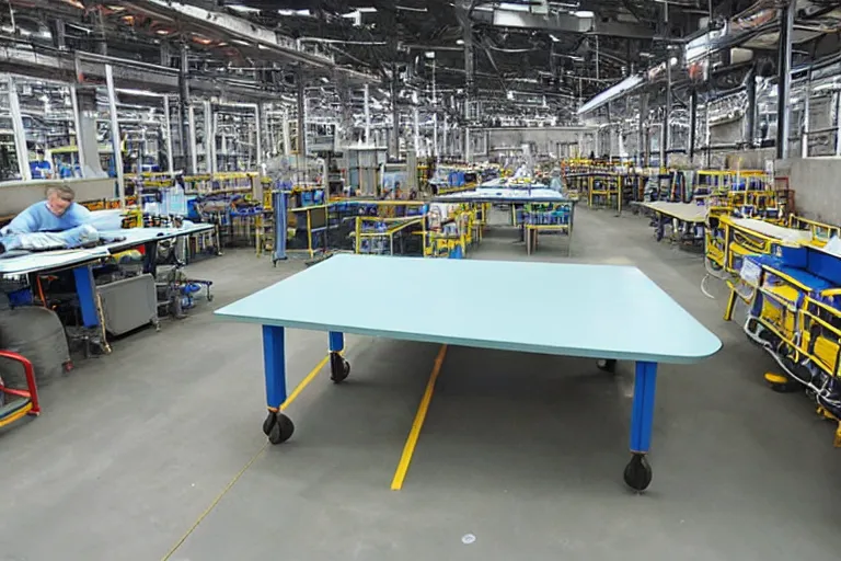 Image similar to a factory in the shape of a giant table