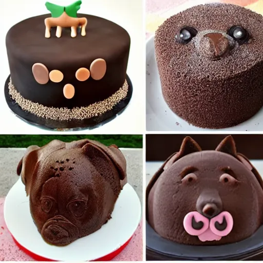 Image similar to chocolate cake dog, pitbull terrier cake, sprinkles