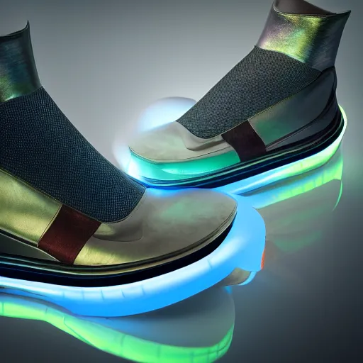 Image similar to photo of futuristic balenciaga and vetements sneakers by felipe pantone and giger and cronenberg, ultra rendered extreme realism and detail, 8 k, highly detailed, realistic, pbr, surreal, hyper realistic, colorful, direct lighting, photorealistic,