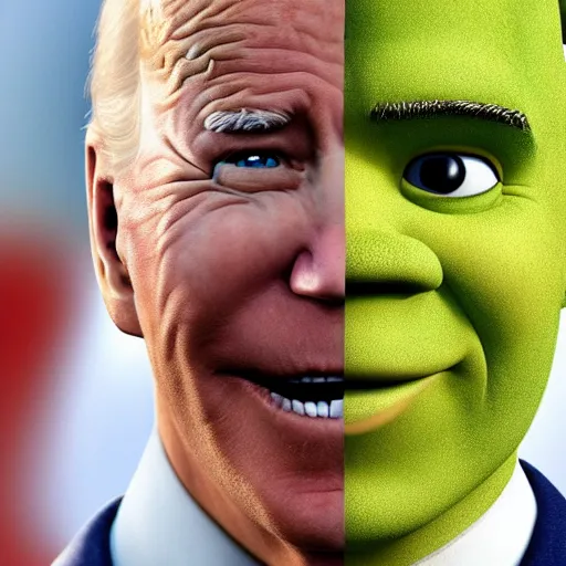 Prompt: Joe Biden as Shrek