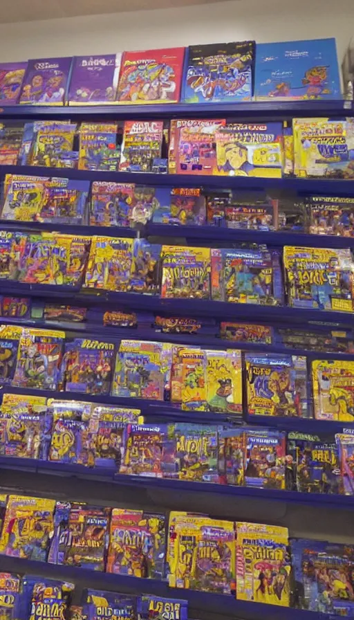 Prompt: rugrats style, blockbuster movie rental store