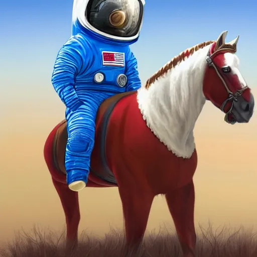 Prompt: A horse riding an astronaut.