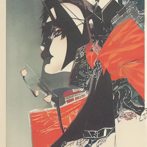Image similar to CARTELES Magazine cover illustrated by Yoshitaka Amano. 1932. Acrylic and Watercolor on lithography paper.