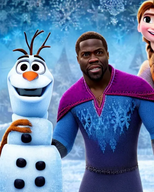 Image similar to Kevin Hart as a character in Frozen