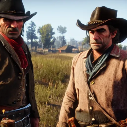 Image similar to daniel day lewis plays dutch van der linde in the playstation 4 video game red dead redemption 2, video game screenshot