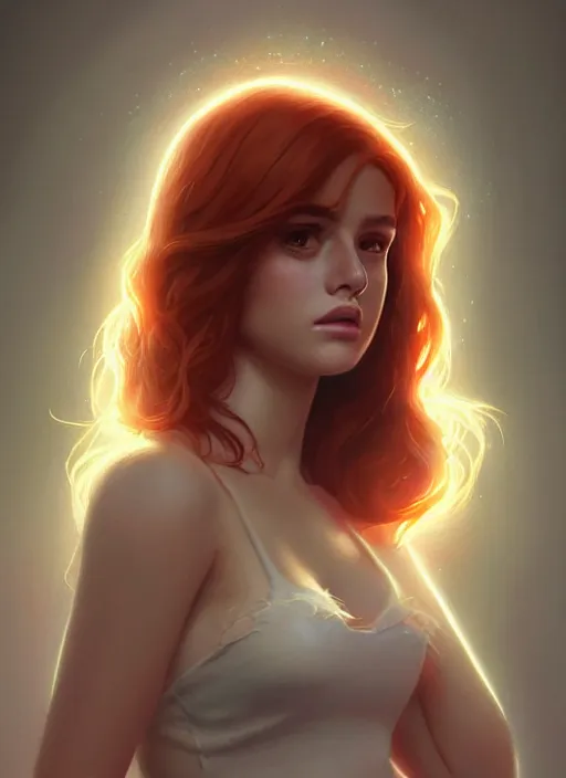 Prompt: portrait of teenage cheryl blossom, bangs and wavy hair, bangs, intricate, elegant, glowing lights, highly detailed, digital painting, artstation, concept art, smooth, sharp focus, illustration, art by wlop, mars ravelo and greg rutkowski