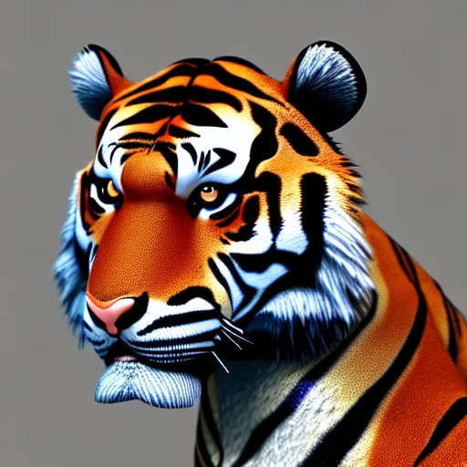 Image similar to anthro tiger in a black suit, ultra detail, ultra realistic, unreal engine, 8 k