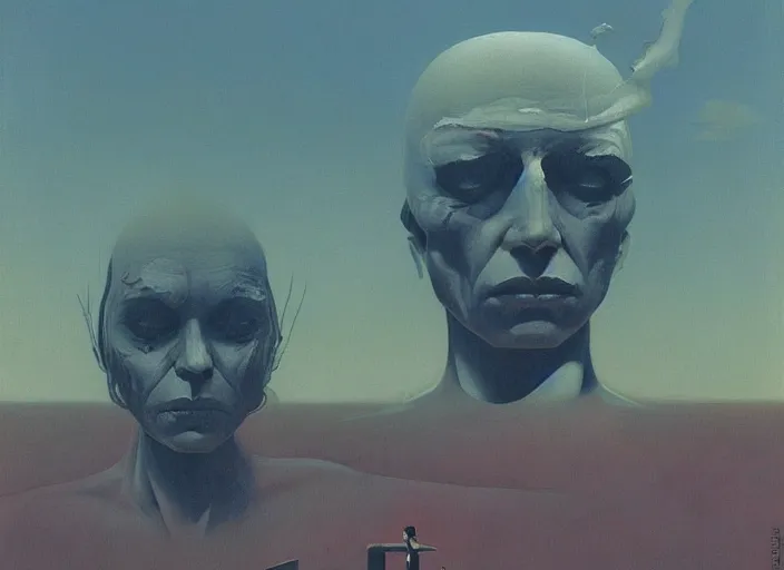 Image similar to portrait painting about love and power, science fiction, Edward Hopper and James Gilleard, Zdzislaw Beksinski highly detailed