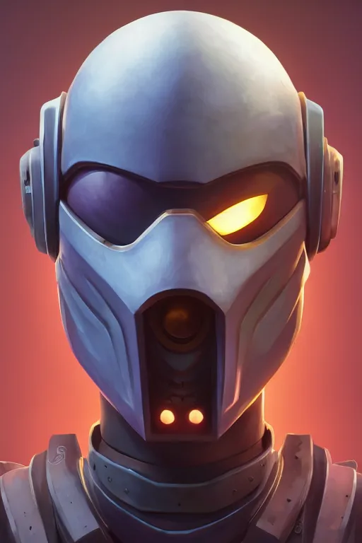 Image similar to epic robot ninja mask helmet stylized as fornite style game design fanart by concept artist gervasio canda, behance hd by jesper ejsing, by rhads, makoto shinkai and lois van baarle, ilya kuvshinov, rossdraws radiating a glowing aura global illumination ray tracing hdr render in unreal engine 5