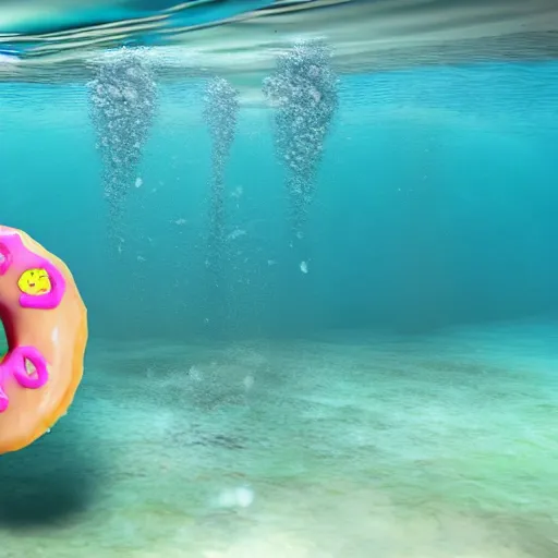 Image similar to donut under water sea , sunk deep water view , under water pictures