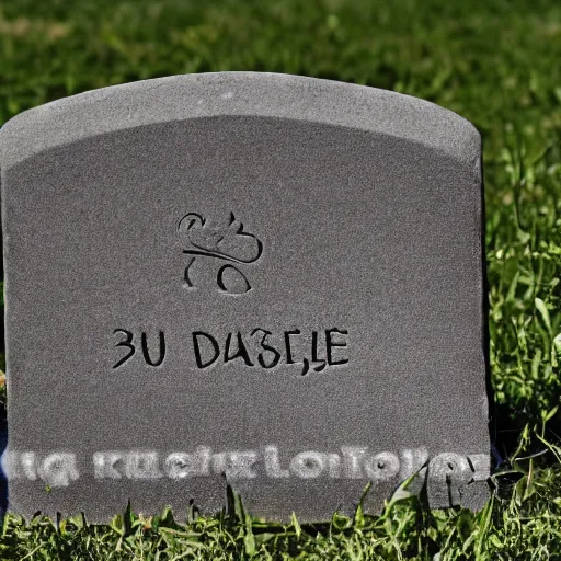 Image similar to a tombstone with dalle 2 written on it