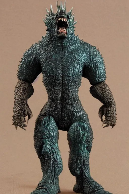 Image similar to kaiju action figure, vintage, 1980s