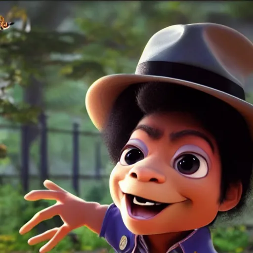 Image similar to michael jackson as a pixar disney character from up ( 2 0 0 9 ), unreal engine, octane render, 3 d render, photorealistic