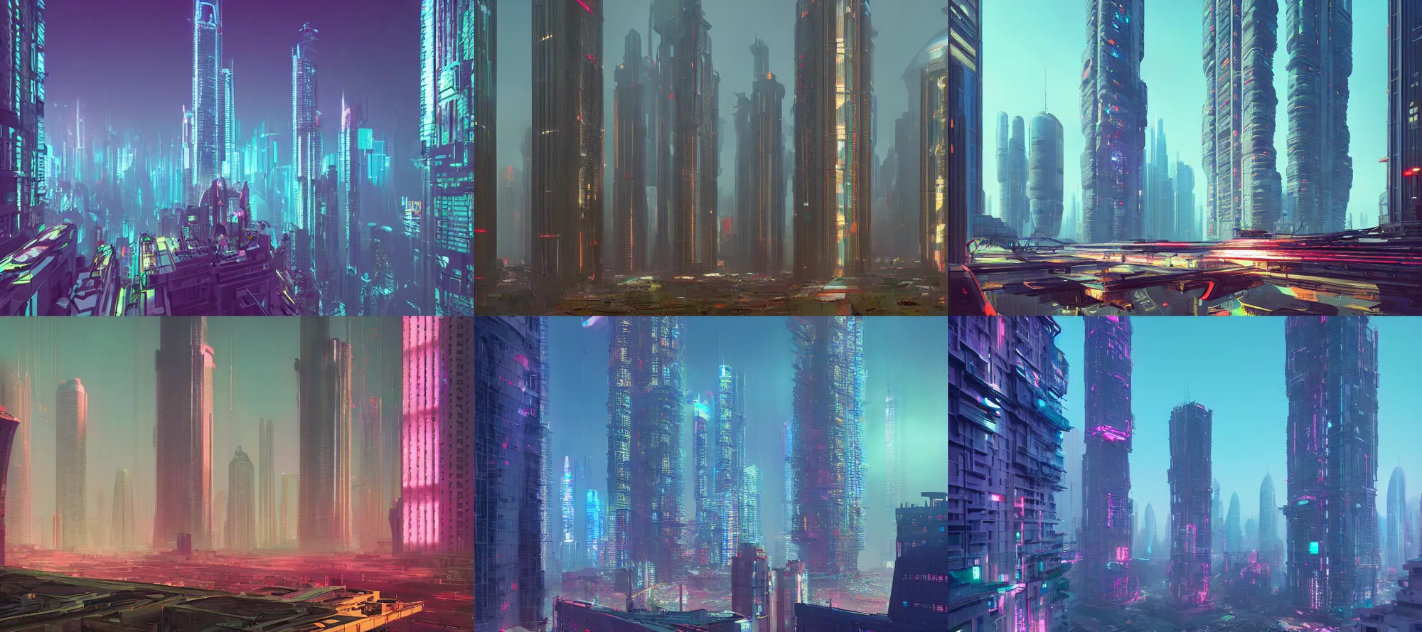 Prompt: a futuristic Shenzen Chongqing Kowloon high-rise cityscape rendered by beeple makoto shinkai syd mead simon stalenhag environment concept digital art unreal