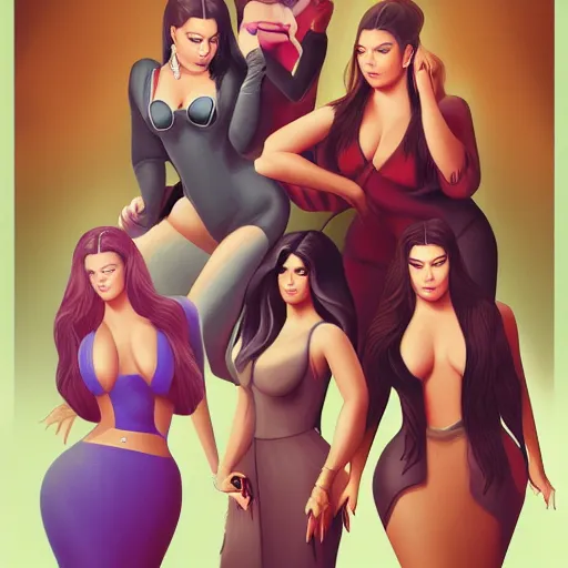 Image similar to The Kardashians looking for their credentials, rococo painting, smooth, sharp focus, artstation, pixiv,