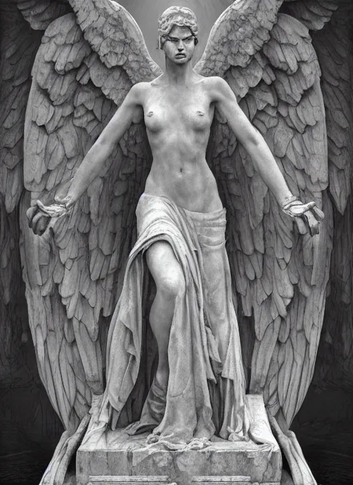 Image similar to digital _ painting _ of _ weeping angel _ by _ filipe _ pagliuso _ and _ justin _ gerard _ symmetric _ fantasy _ highly _ detailed _ realistic _ intricate _ port