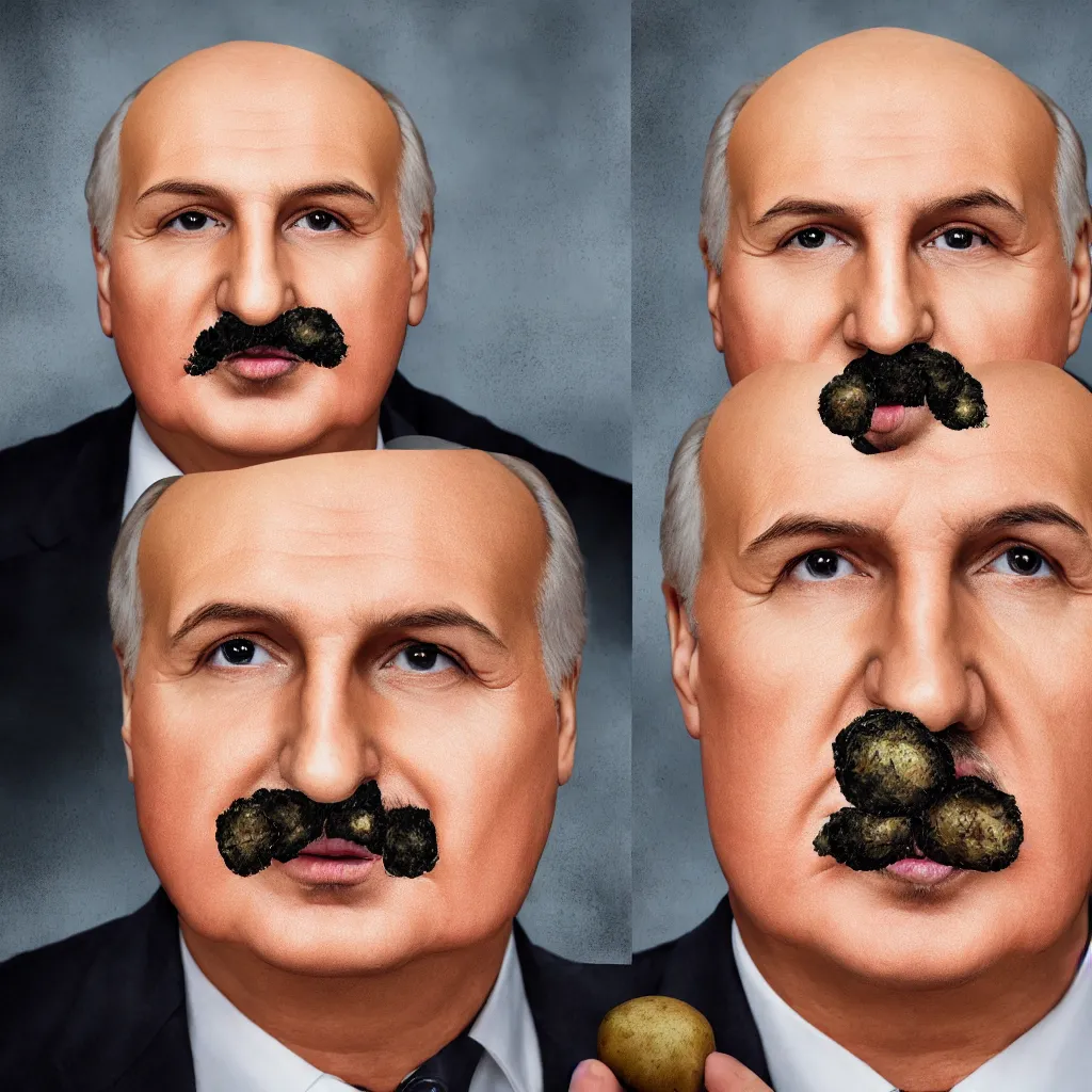 Prompt: portrait of alexander lukashenko face swapped with potato, very detailed, 4 k, professional photography