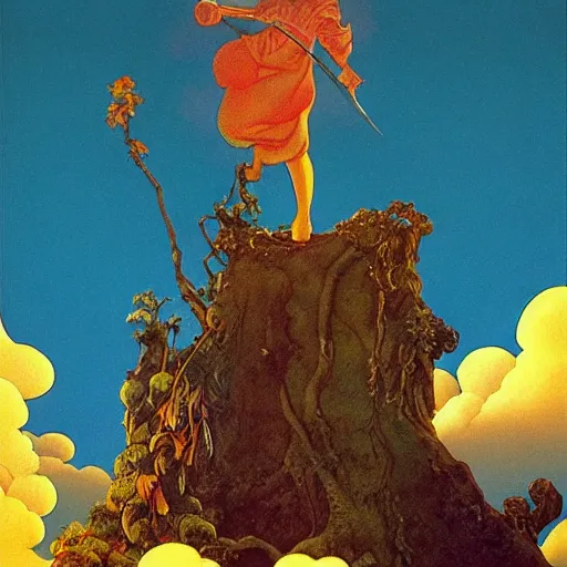 Image similar to baba yaga in the style of maxfield parrish