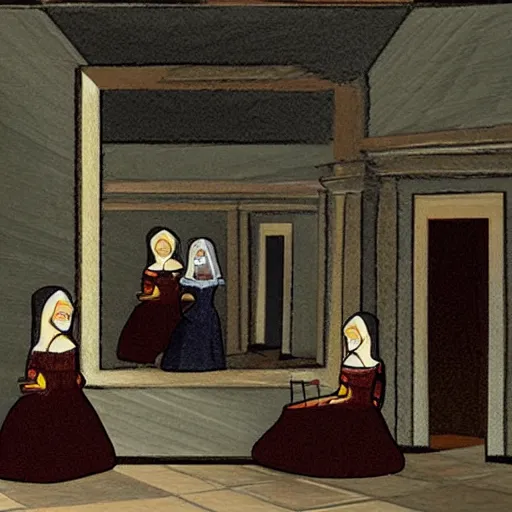 Image similar to las meninas as an adobe flash animation