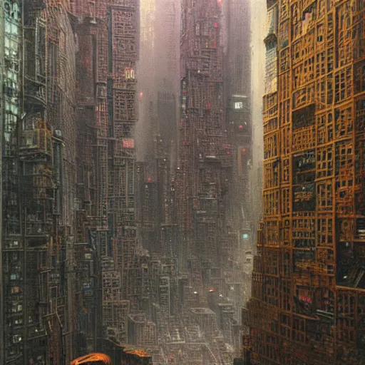 Image similar to highly detailed cyberpunk new york city, high definition beksinski painting