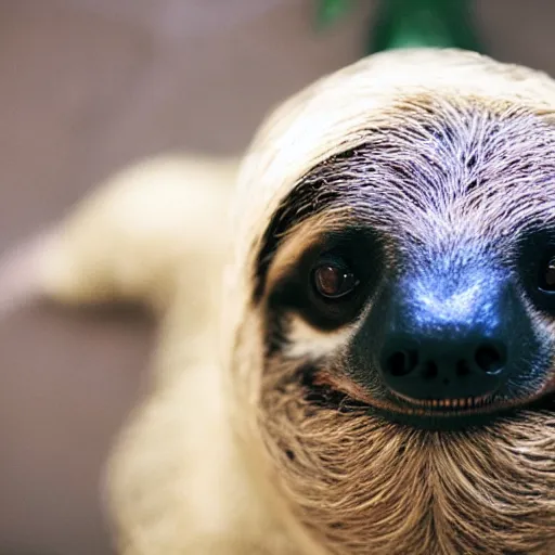 Image similar to photo of a sloth-dog