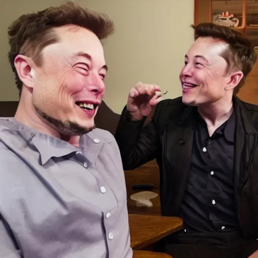 Prompt: elon musk having tea with albert