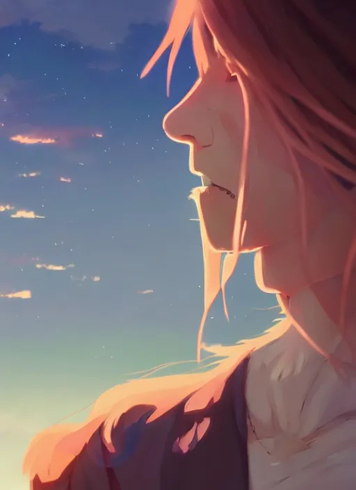 Prompt: portrait of joe dirt, cloudy sky background lush landscape illustration concept art anime key visual trending pixiv fanbox by wlop and greg rutkowski and makoto shinkai and studio ghibli