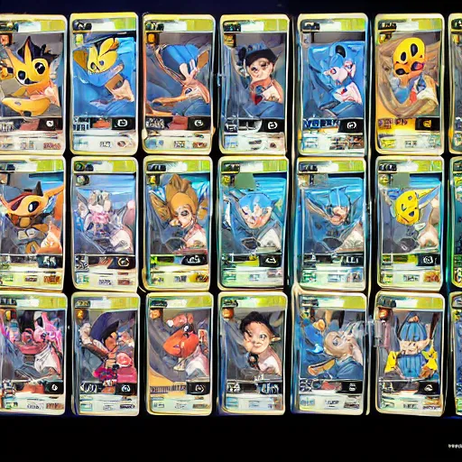 Image similar to pokemon cards with snooki, joe biden, nicki minaj, kim kardashian, osama bin laden, pokemon anime style, hd 8k image high detail, at target