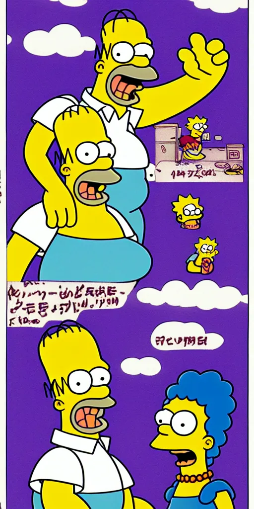 Prompt: the simpsons homer simpson manga