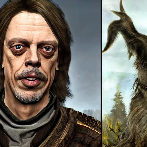 Image similar to Steve Buscemi in Skyrim